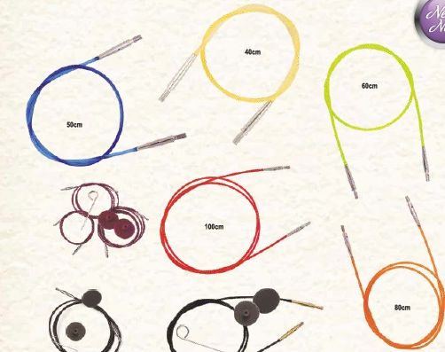 Knit Pro Nadelspitzen Seile farbcodiert