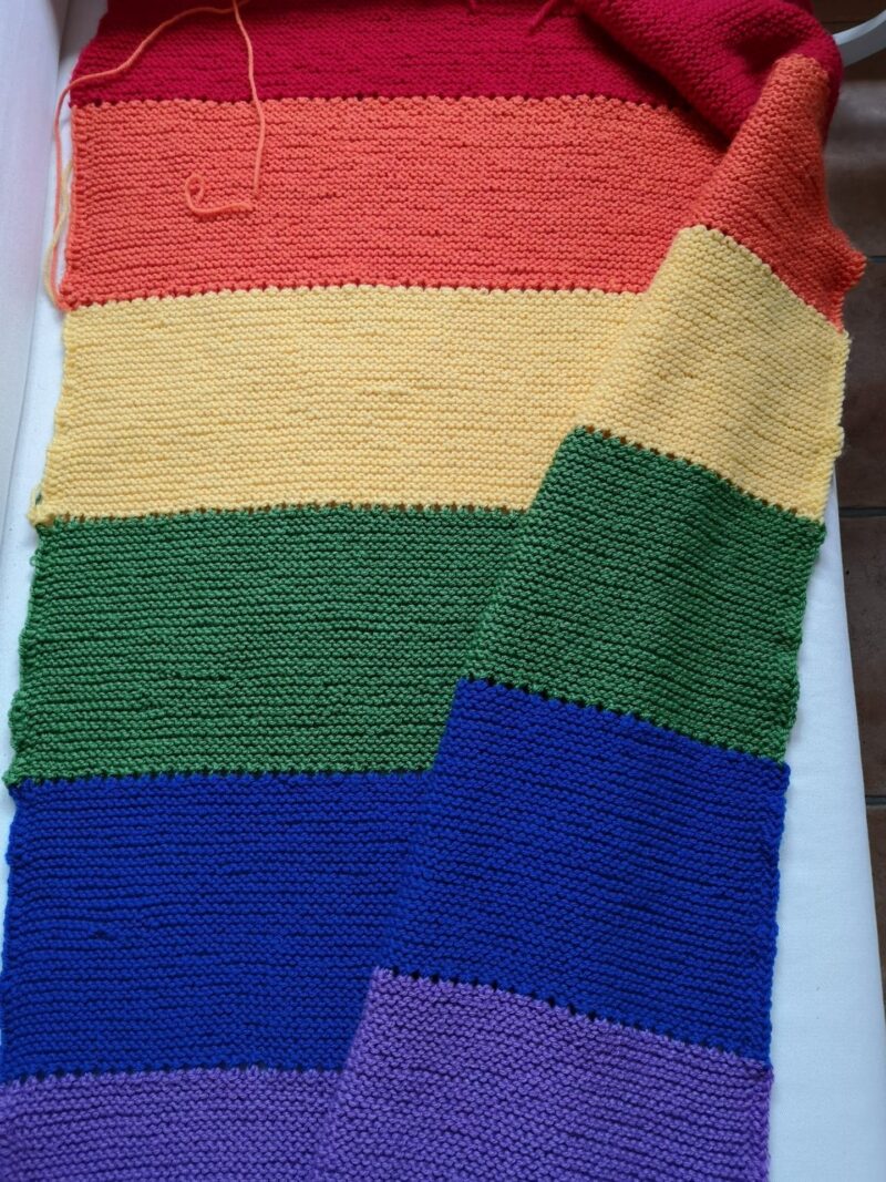 KundInnenprojekt Babydecke Regenbogenflagge