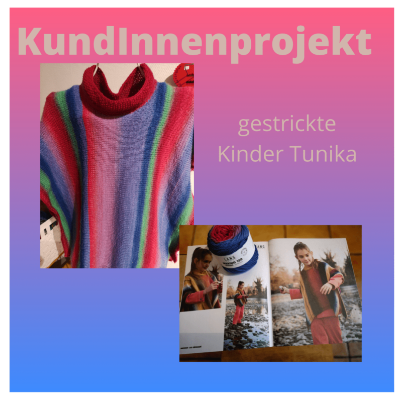 KundInnenprojekt gestrickte Kinder Tunika Titel Collage