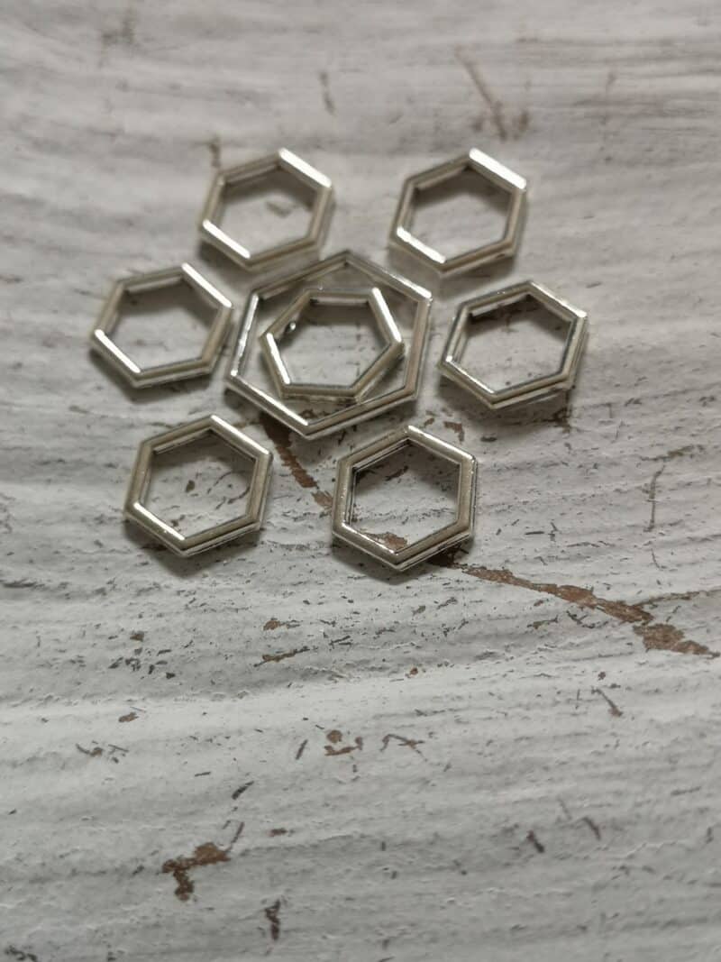 Geschlossene Maschenmarkierer Hexagon 8-er Set, 7 kleine, 1 großer